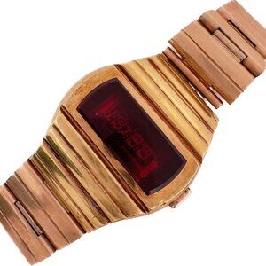 Vintage Hamilton QED Men's Digital LED Wristwatch Pulsar P2 w JB Band for Parts